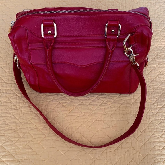 Rebecca Minkoff Red Leather Satchel w/ Crossbody Handle - Picture 1 of 16